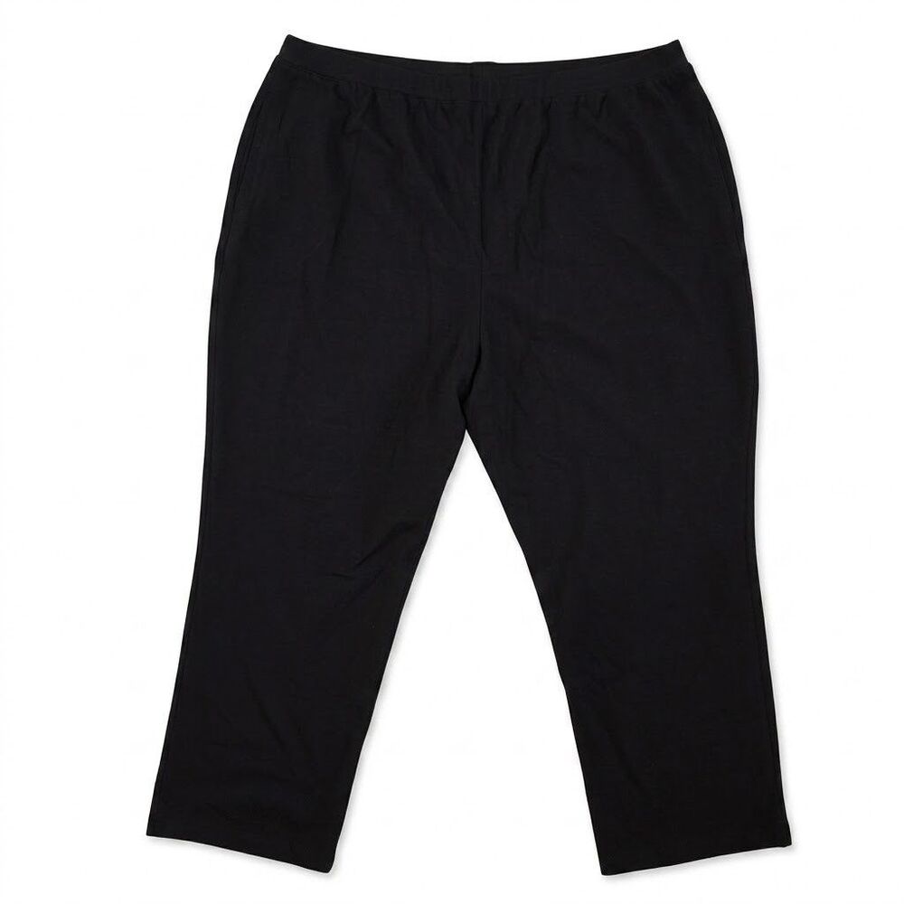 Catherines Suprema Collection Petite 3XWP Black Capris Capri Pants Cropped NWOT